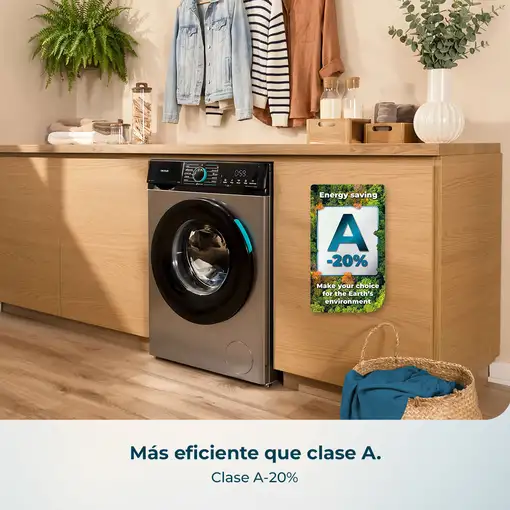 Cecotec Lavadora 8Kg Carga Frontal Bolero DressCode 8160 Inverter Steel
