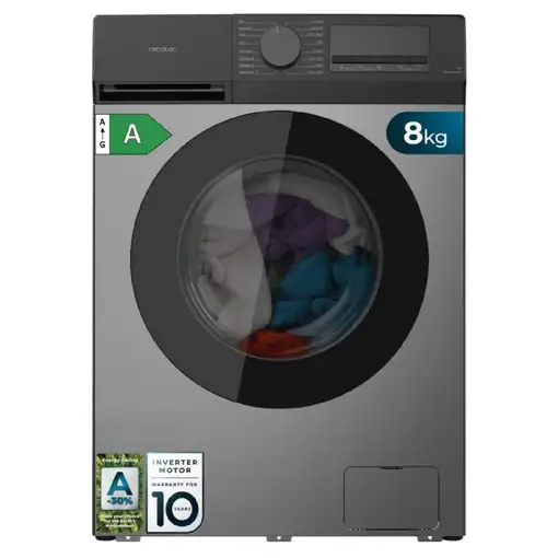 Lavadora carga frontal 8 kg 1400 RPM Gris A01_EU01_116097 CECOTEC Lavadora carga frontal 8 kg 1400 RPM Gris A01_EU01_116097 CECOTEC