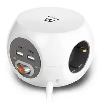 Ewent EW3957 base múltiple 1,5 m 3 salidas AC Interior Blanco