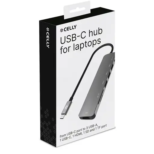 Celly PROHUB7IN1 Alámbrico USB 3.2 Gen 1 (3.1 Gen 1) Type-C Gris