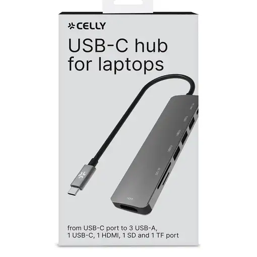 Celly PROHUB7IN1 Alámbrico USB 3.2 Gen 1 (3.1 Gen 1) Type-C Gris