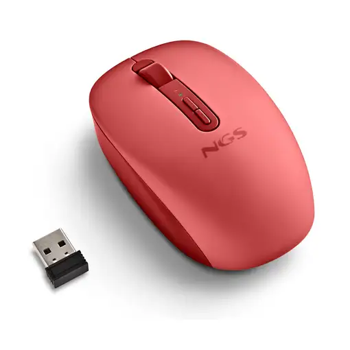 Ratón inalámbrico dual compatible c/ bluetooth 5.2 y 2.4Ghz, Fog Dual Red NGS