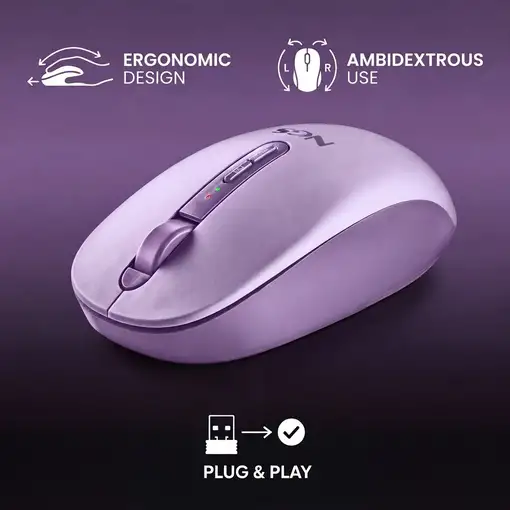Ratón inalámbrico FOG DUAL PURPLE compatible con tecnología Bluetooth 5.4