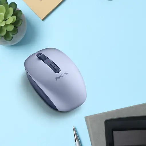 Ratón inalámbrico dual, compatible c/ bluetooth 5.2 y 2.4Ghz Fog Dual Blue NGS