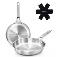 briebe Pure Inox Juego de 2 Sartenes Acero Inoxidable Inducción 20-24 cm briebe Pure Inox Juego de 2 Sartenes Acero Inoxidable Inducción 20-24 cm