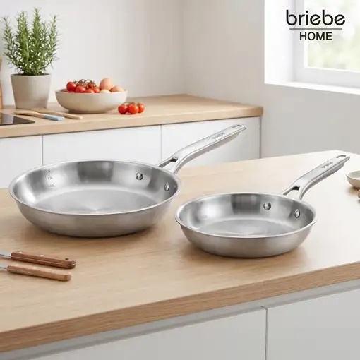 briebe Pure Inox Juego de 2 Sartenes Acero Inoxidable Inducción 20-24 cm