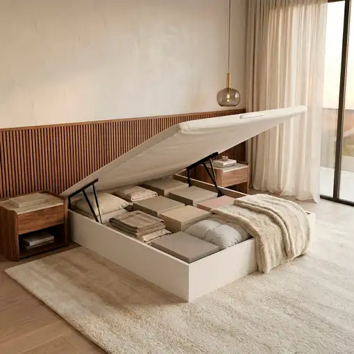 Canapé 140x200cm royal sleep space bed blanco montaje incluido