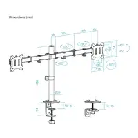 TooQ Soporte de Mesa para 2 Pantallas 17''-32'', Color Negro