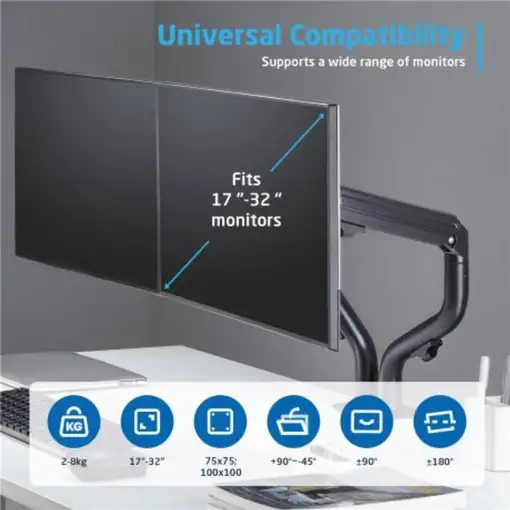 Ewent EW1534 soporte para monitor 81,3 cm (32'') Escritorio Negro