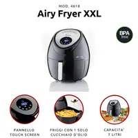 Ariete 4618/00 Sencillo 7 L Independiente 1800 W Freidora de aire caliente Negro,
