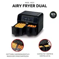 Ariete 4623/00 Doble 8 L 1700 W Freidora de aire caliente Negro