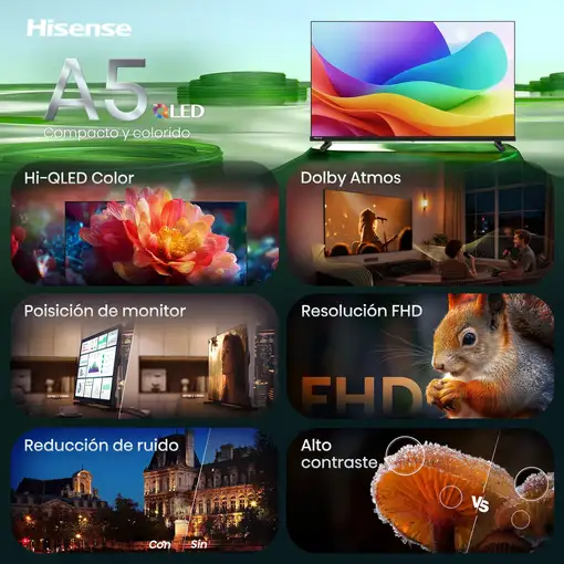 Televisor QLED 40" Full HD Negro Smart 20018217 HISENSE