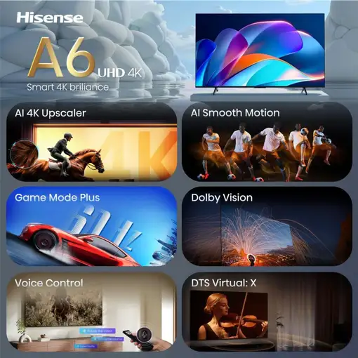 Televisor DLED 65" 4K Ultra HD Negro Smart 20018851 HISENSE