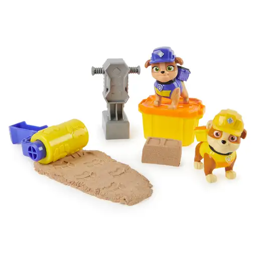 Rubble & Crew - PACK FIGURAS RUBBLE Y MIX, ARENA MÁGICA KINETIC SAND Y ACCESORIOS