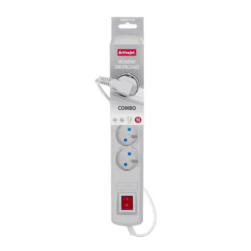 Activejet ACP-5GN 3M SZ base múltiple 5 salidas AC Interior Gris