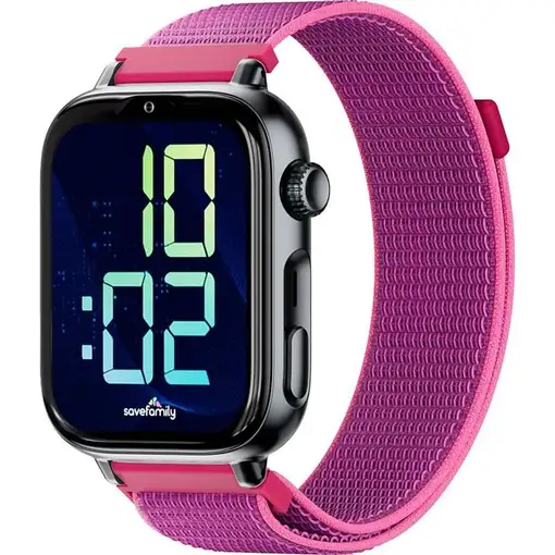 SaveFamily SaveWatch Plus 2 Smartwatch Infantil Caja Negra Correa Tela Frambuesa