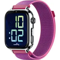 Reloj GPS Infantil SaveFamily SaveWatch PLUS 2 Carcasa Plata Correa Tela Frambuesa
