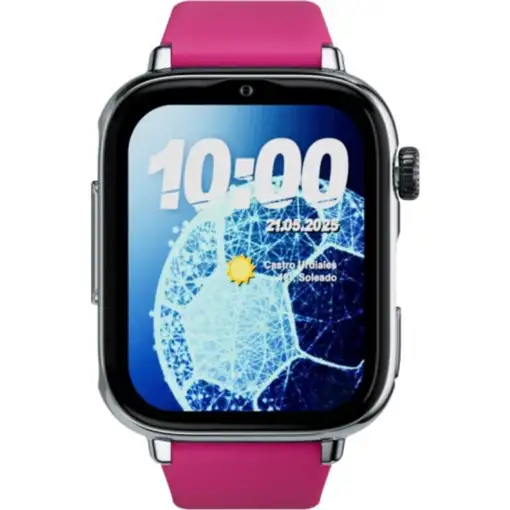 Reloj GPS Infantil SaveFamily SaveWatch PLUS 2 Carcasa Plata Correa Tela Frambuesa