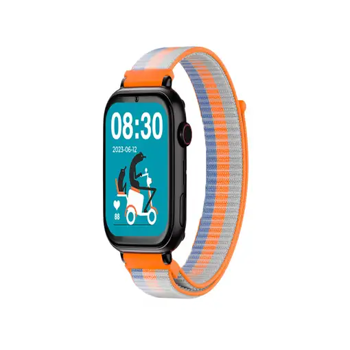 Reloj GPS Infantil SaveFamily SaveWatch PLUS Carcasa Negra Correa Tela Acid Orange