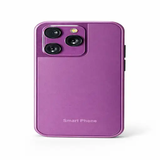 Mini Móvil Premium con Triple Cámara, Diseño Elegante y Tamaño Compacto X15-Morado