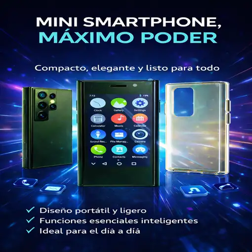 Mini Móvil Premium con Triple Cámara, Diseño Elegante y Tamaño Compacto X24 -Verde