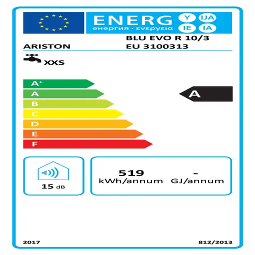 Ariston BLU EVO R 10/3 EU Vertical Depósito (almacenamiento de agua)