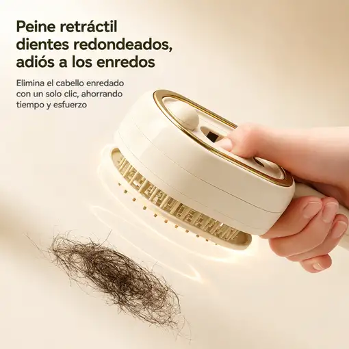 Cepillo Capilar Klack Pulverización 10 ml USB-C, Antienredos y Antiestático Masaje