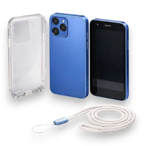 Mini Móvil Premium con Triple Cámara, Diseño Elegante y Tamaño Compacto-Azul