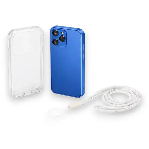 Mini Móvil Premium con Triple Cámara, Diseño Elegante y Tamaño Compacto-Azul