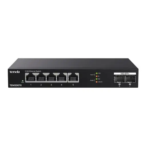 Tenda TEM2007X switch 2.5G Ethernet (100/1000/2500) Escritorio Negro