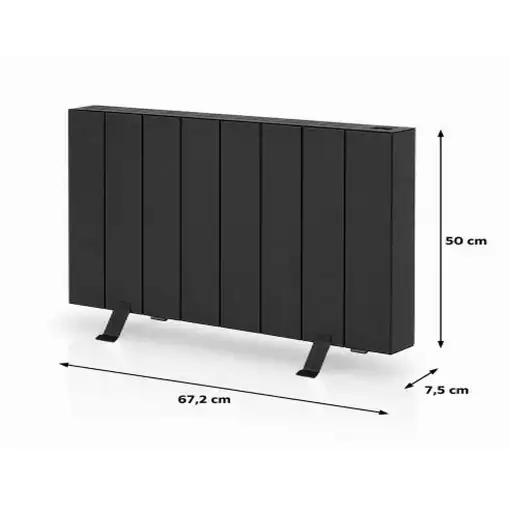 Emisor térmico seco ELIAN 1500 W negro con patas incluidas, Programable 24/7