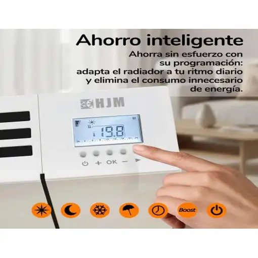 Emisor térmico seco ELIAN 500 W blanco con patas incluidas, Programable 24/7