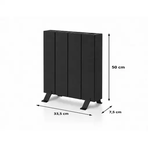 Emisor térmico seco ELIAN 500 W negro con patas incluidas, Programable 24/7