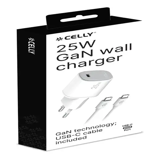 Celly UPTC1USBC25WCTC cargador de dispositivo móvil Smartphone, Tableta, Teléfono