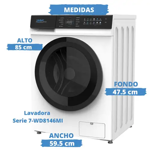 Lavadora Frontal Sauber SERIE 7-WD8146MI 8kg