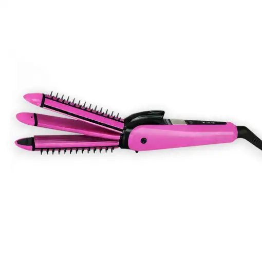 Plancha de Pelo Profesional 3 En 1 para Alisar y Ondular Modelo RC-903 Con Recubri