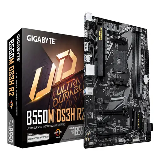 GIGABYTE B550M DS3H R2 Placa base - Procesadores AMD Ryzen 5000, VRM de 5+3 fases, GIGABYTE B550M DS3H R2 Placa base - Procesadores AMD Ryzen 5000, VRM de 5+3 fases,