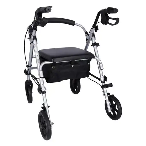 Andador plegable de aluminio con 4 ruedas, frenos y asiento, PPC035 MDH