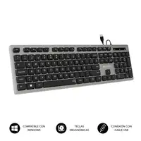Teclado Con Cable Ergo  GrisNegro