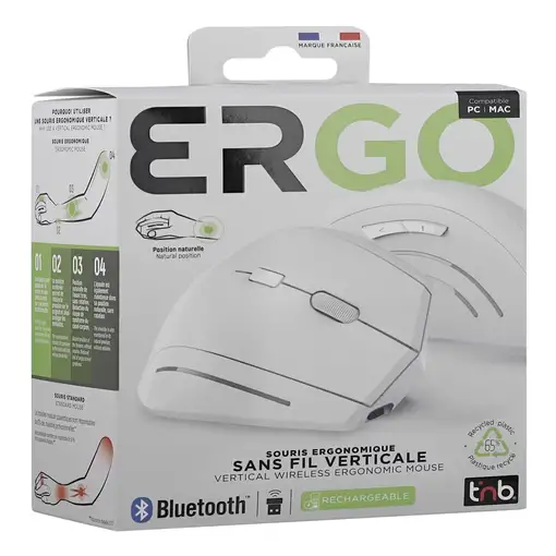 T'nB MWERGOVBTRWH ratón Oficina Mano derecha Bluetooth + USB Type-A Óptico 1600 DP