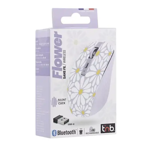 T'nB MWXFLOWER ratón Mano derecha Bluetooth + USB Type-A 1600 DPI