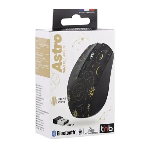 T'nB ASTRO ratón Mano derecha Bluetooth + USB Type-A 1600 DPI