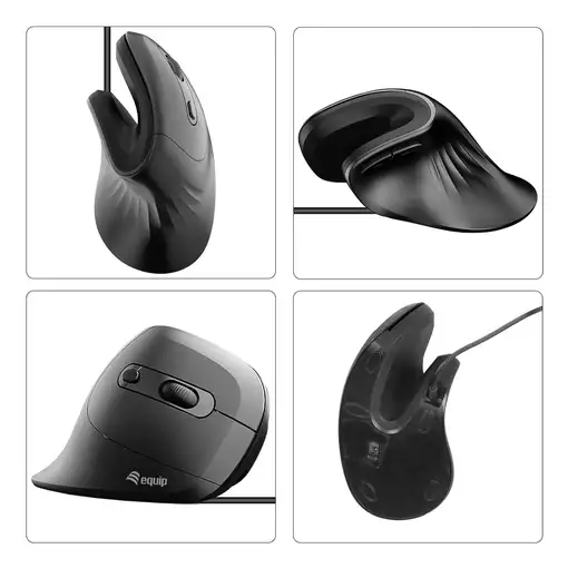 Equip 245119 ratón Universal Mano derecha USB Type-A + USB Type-C Óptico 7200 DPI