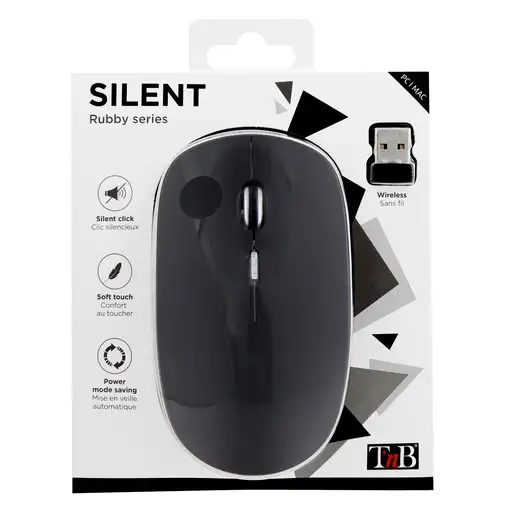 T'nB MWRUBBY2 ratón Oficina Ambidextro RF inalámbrico 1600 DPI