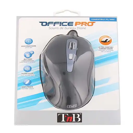 T'nB MOFFICE ratón Oficina Mano derecha USB tipo A Óptico 2400 DPI