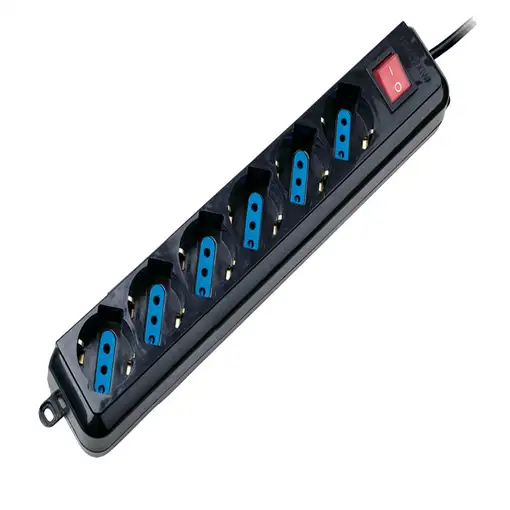 Eminent EM3925 base múltiple 1,5 m 6 salidas AC Negro