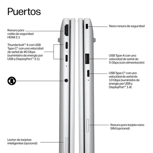 HP portátil EliteBook 8 G2i 14 inch Notebook Next Gen AI PC Wolf Pro Security Edit