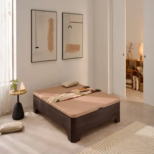 Canapé abatible con patas Elegance 38 cm 200x200 Wengué con montaje MATRIS