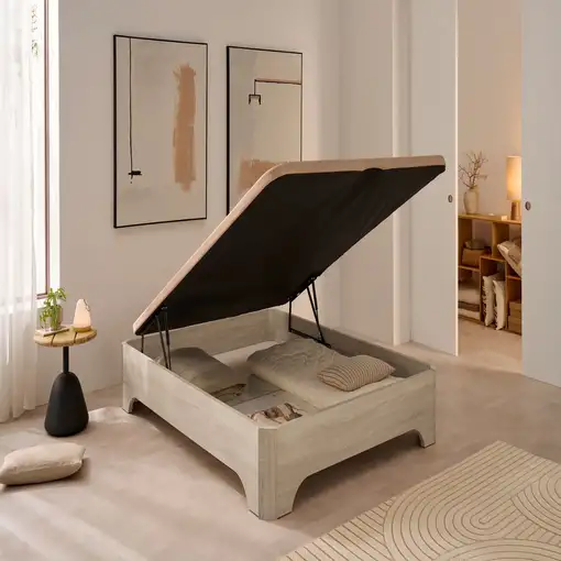 Canapé abatible con patas Elegance 38 cm 180x200 Ártico con montaje MATRIS