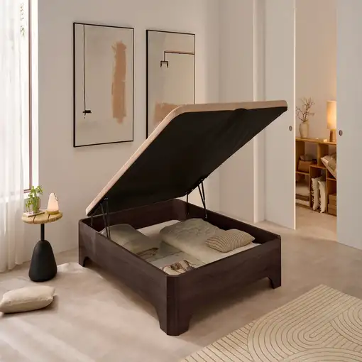 Canapé abatible con patas Elegance 38 cm 160x200 Wengué sin montaje MATRIS